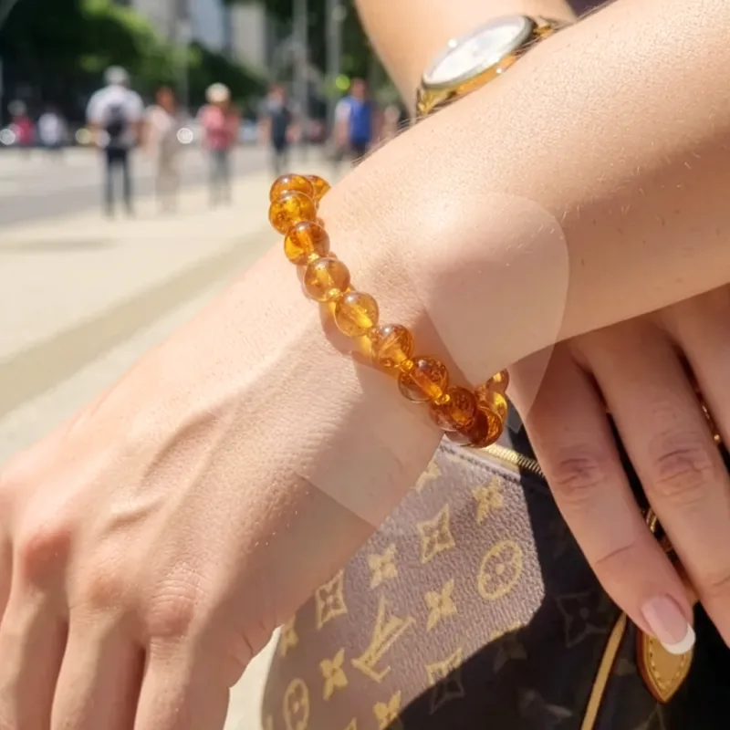 Pulseira de âmbar báltico para adulto