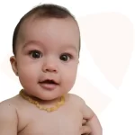Colar de âmbar bebê barroco limão rústico - 33 cm