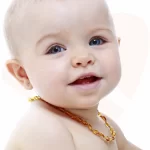 Colar de âmbar bebê olive mel polido - 33 cm