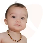 Colar de âmbar bebê barroco multicolor polido - 33 cm