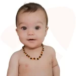 Colar de âmbar bebê barroco multicolor polido - 33 cm