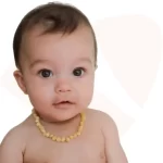 Colar de âmbar bebê barroco manteiga polido - 33 cm