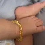 Pulseira / tornozeleira de âmbar bebê barroco limão polido - 14 cm