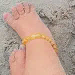 Pulseira / tornozeleira de âmbar bebê barroco limão rústico - 14 cm