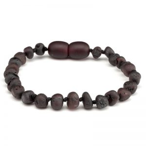 Pulseira / tornozeleira de âmbar bebê barroco cherry rústico - 14 cm