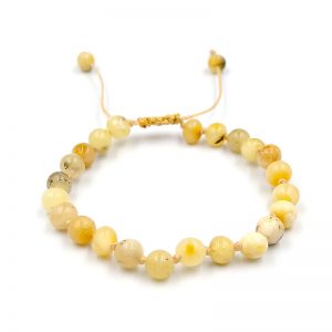 Pulseira shambala de âmbar adulto manteiga polido ajustável