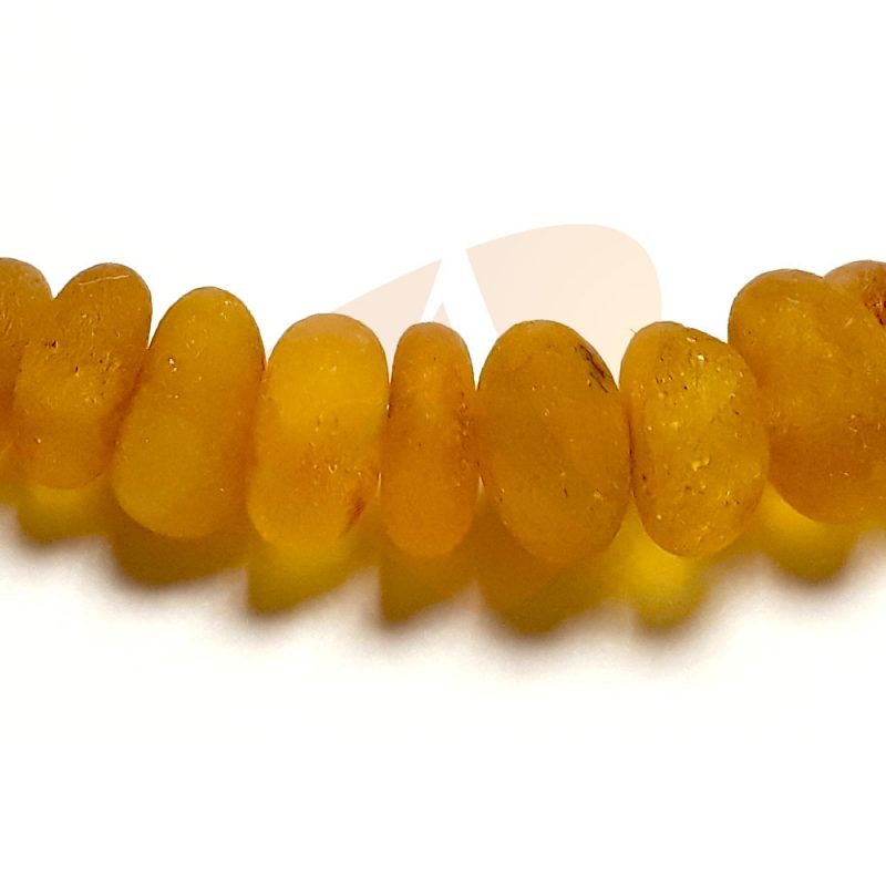 Pulseira de âmbar adulto arredondado mel rústico - 18 cm