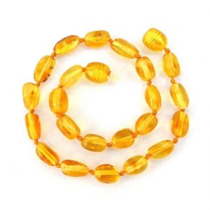 Tornozeleira de âmbar adulto olive mel polido
