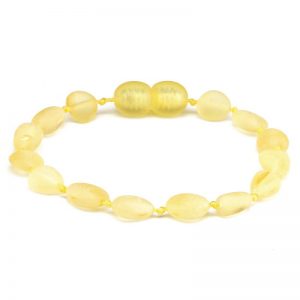 Pulseira / tornozeleira de âmbar criança olive limão rústico - 16,5 cm