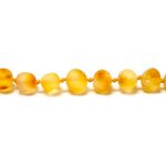 Pulseira de âmbar adulto barroco mel rústico com fecho - 19 cm