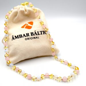 Colar de âmbar adulto barroco Sobrevivian com pedras naturais polido - 45 cm