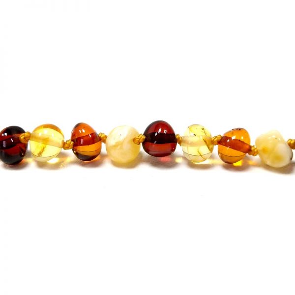 Tornozeleira de âmbar adulto barroco multicolor polido - 25 cm