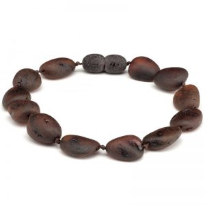 Pulseira de âmbar adulto olive cherry rústico - 19 cm