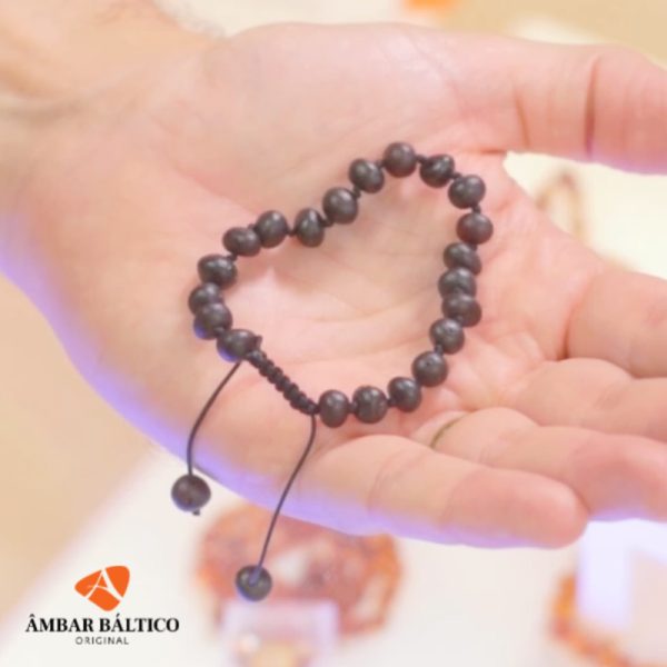 Pulseira shambala de âmbar adulto cherry rústico ajustável - Imagem 2