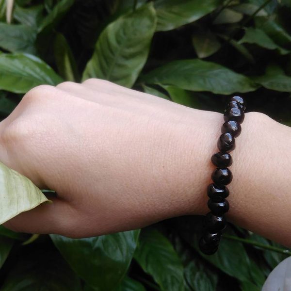 Pulseira de âmbar adulto barroco cherry polido sem fecho - 18 cm - Imagem 2