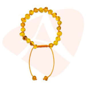 Pulseira shambala de âmbar adulto mel polido ajustável