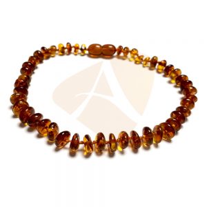 Tornozeleira de âmbar adulto arredondado cognac polido - 25 cm
