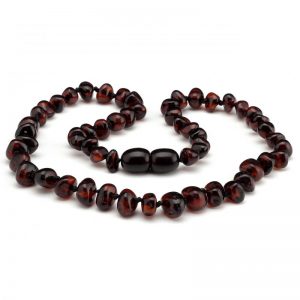 Tornozeleira de âmbar adulto barroco cherry polido