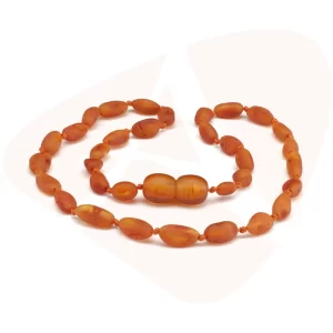 Colar de âmbar bebê olive cognac rústico - 33 cm