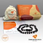 Colar de âmbar adulto barroco cherry polido