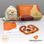 Colar de âmbar adulto barroco cognac polido