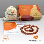 Colar de âmbar adulto barroco cognac rústico