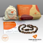 Colar de âmbar adulto curativo barroco green polido