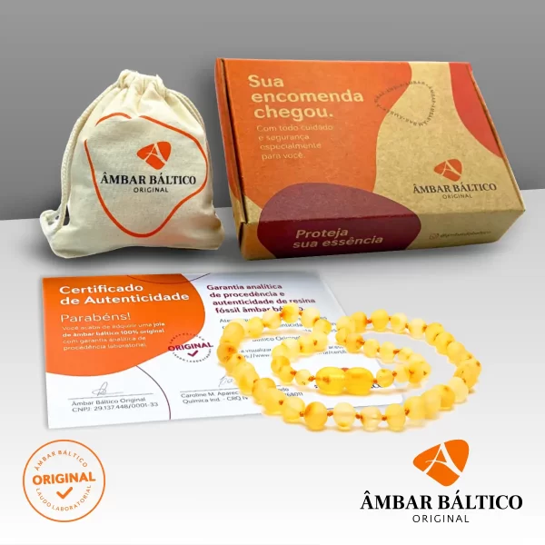 Colar de âmbar adulto barroco limão rústico