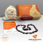 Colar de âmbar adulto olive cherry polido - 45 cm