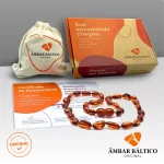 Colar de âmbar adulto olive cognac polido – 45 cm