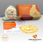Colar de âmbar bebê barroco limão rústico - 33 cm
