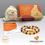 Colar de âmbar bebê barroco multicolor polido - 33 cm