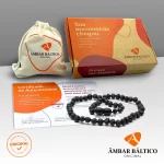 Colar de âmbar criança barroco cherry rústico - 38 cm