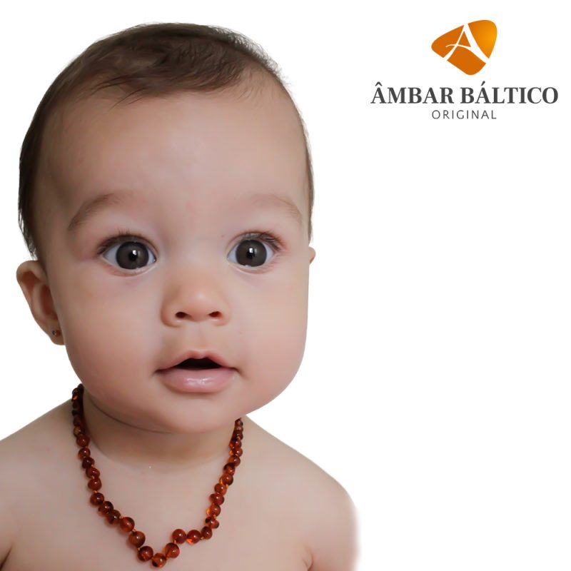 Spanish Aptitude user Colar de âmbar bebê barroco cognac polido - Âmbar Báltico Original Spanish Aptitude user Colar de âmbar bebê barroco cognac polido - Âmbar Báltico Original