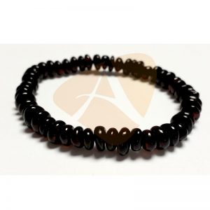 Pulseira de âmbar adulto arredondado cherry polido - 18 cm