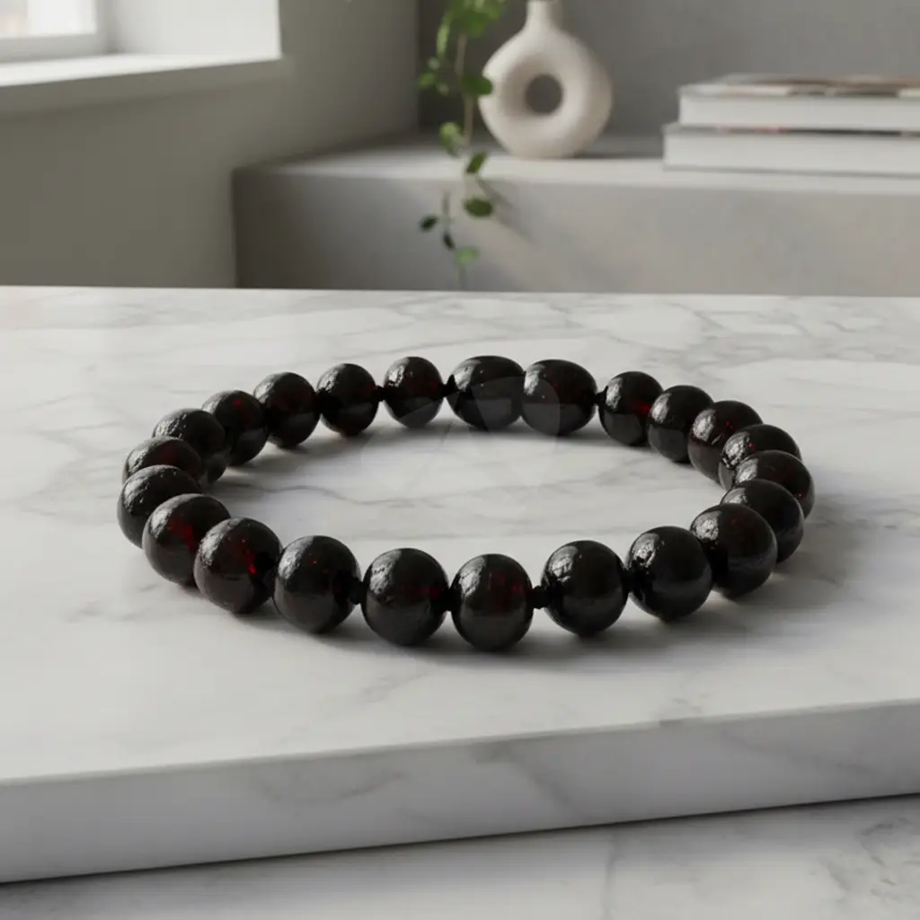 Pulseira de âmbar adulto barroco cherry polido - Imagem 3
