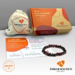 Pulseira de âmbar adulto barroco cherry polido sem fecho - 18 cm