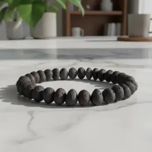 Pulseira de âmbar adulto barroco cherry rústico sem fecho – 18 cm