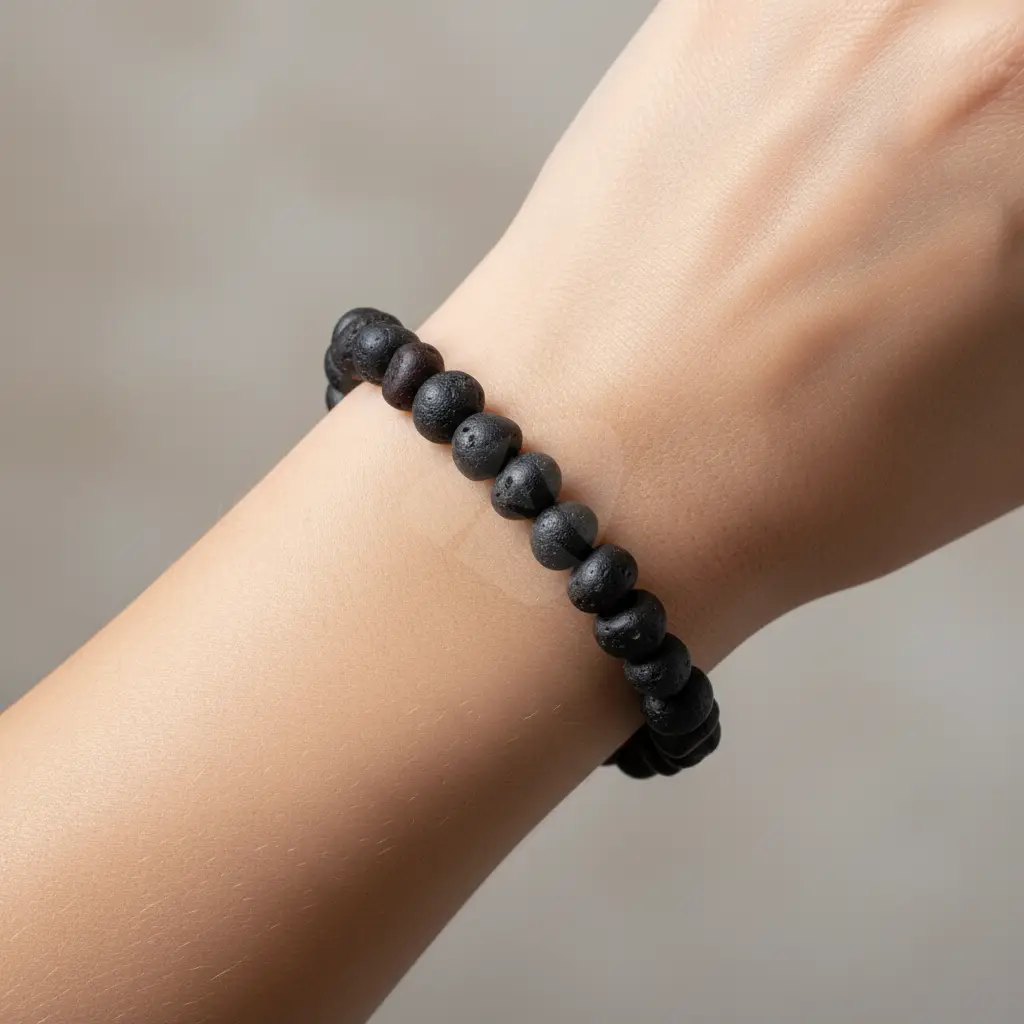 Pulseira de âmbar adulto barroco cherry rústico sem fecho - 18 cm - Imagem 2