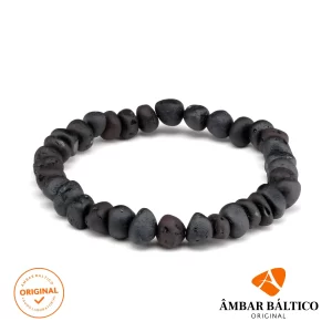 Pulseira de âmbar adulto barroco cherry rústico sem fecho - 18 cm