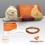 Pulseira de âmbar adulto barroco cognac rústico sem fecho - 19 cm