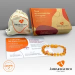 Pulseira de âmbar adulto barroco mel polido