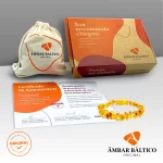 Pulseira / tornozeleira de âmbar bebê arredondado mel polido - 14 cm