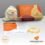 Pulseira / tornozeleira de âmbar bebê barroco limão rústico - 14 cm