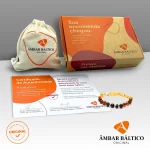 Pulseira / tornozeleira de âmbar bebê barroco rainbow polido - 14 cm