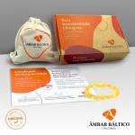 Pulseira / tornozeleira de âmbar bebê olive limão rústico - 14 cm