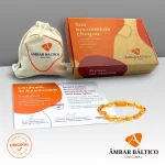 Pulseira / tornozeleira de âmbar bebê olive mel polido - 14 cm