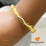 Pulseira / tornozeleira de âmbar criança barroco limão polido - 16 cm