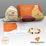 Pulseira / tornozeleira de âmbar criança barroco multicolor polido - 16 cm