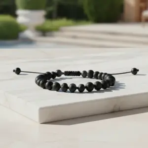 Pulseira shambala de âmbar adulto cherry rústico ajustável